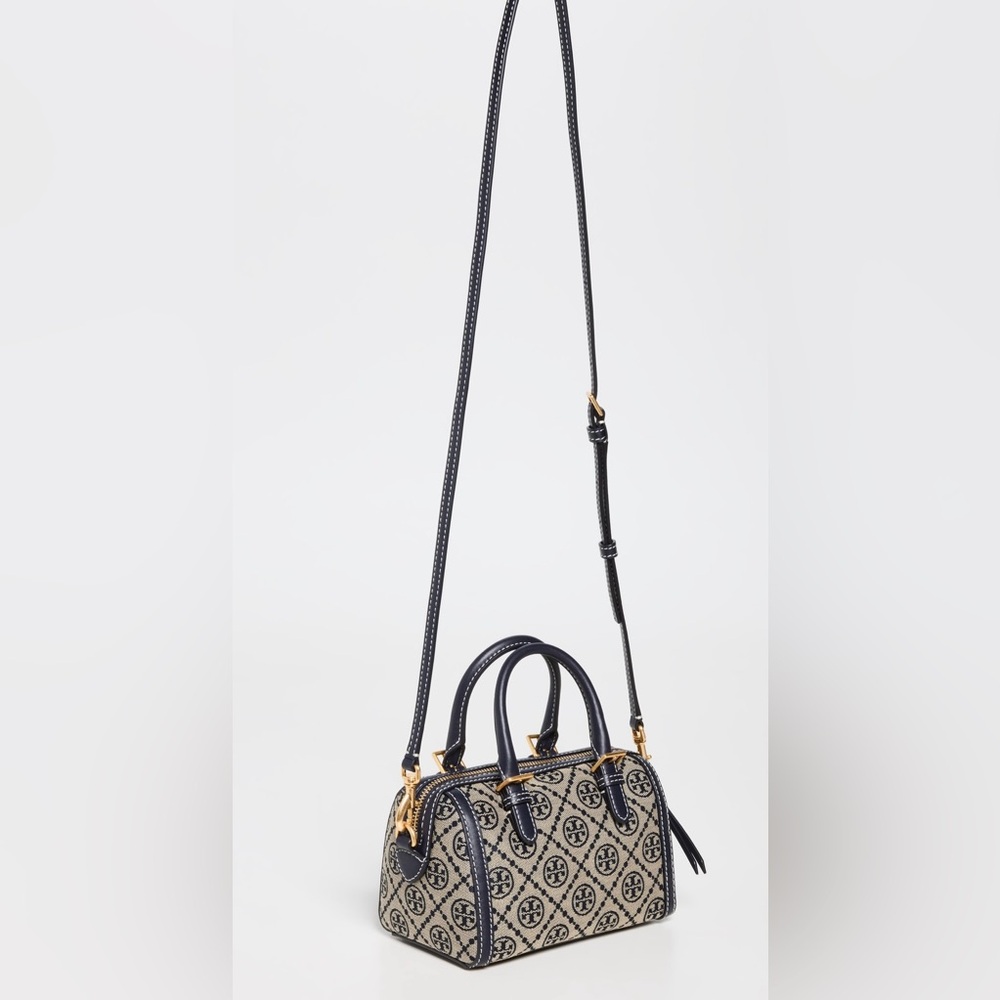 Tory Burch Petite T Monogram Barrel Bag. - Picture 3 of 11
